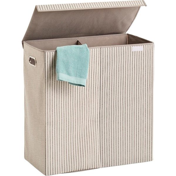 Zeller Present Wäschesortierer Stripes, 2-fach, Vlies, beige