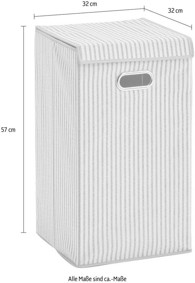 Zeller Present Wäschesortierer Stripes, Vlies, beige – Bild 3 von 4