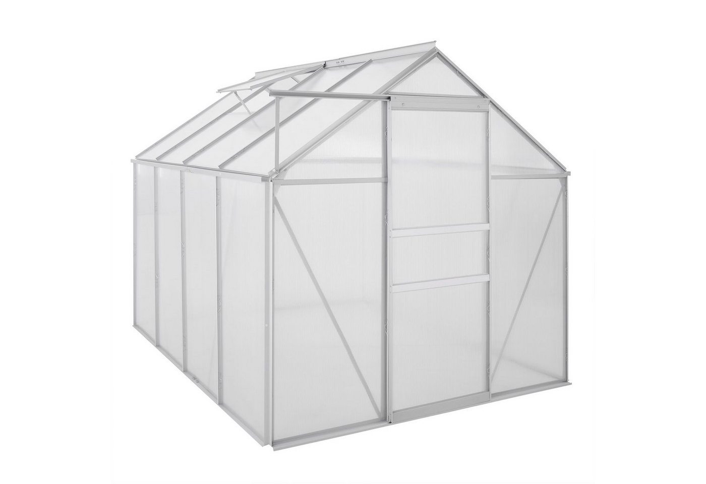 Zelsius Gewächshaus Aluminium Gewächshaus, 250 x 190 cm, 4 mm Hohlkammerplatten, Treibhaus, BxTxH: 190 x 250 x 195 cm – Bild 5 von 5