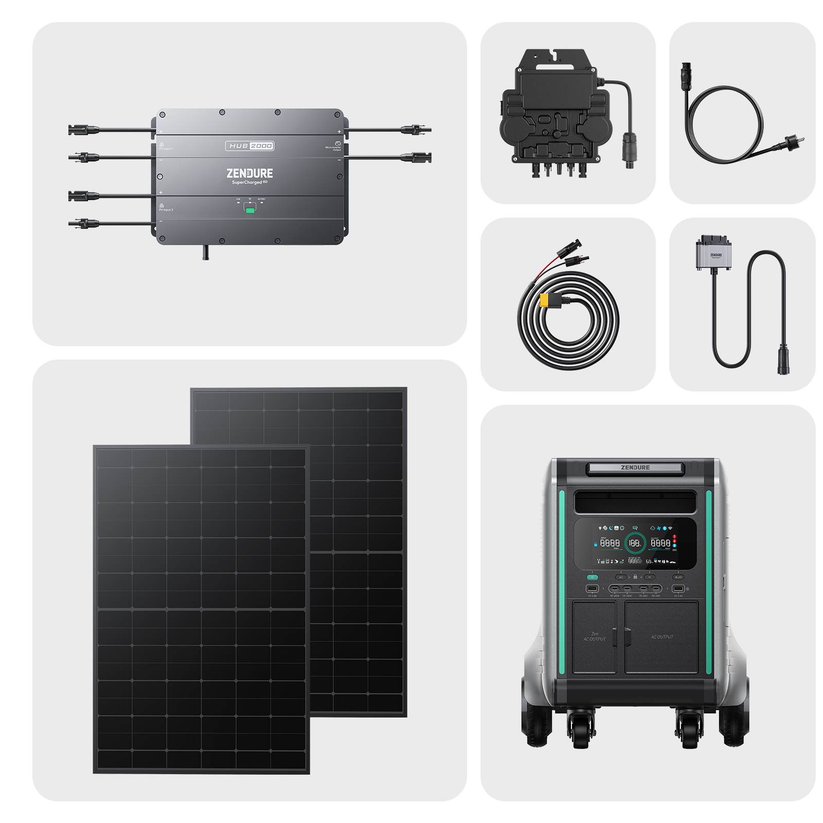 [Vorbestellung] Balkonkraftwerk Komplettset - Hub 2000 + SuperBase V4600 + Kabel ( Nur Deutschland ) / Mikrowechselrichter EZ1 + 420W *2 Solarmodule