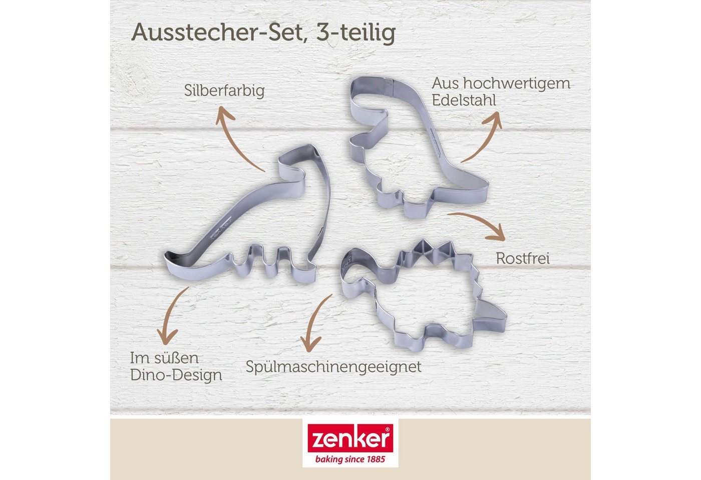 Zenker Ausstechform Dinosaurier, Plätzchenausstecher, Cookie Cutter – Bild 3 von 5