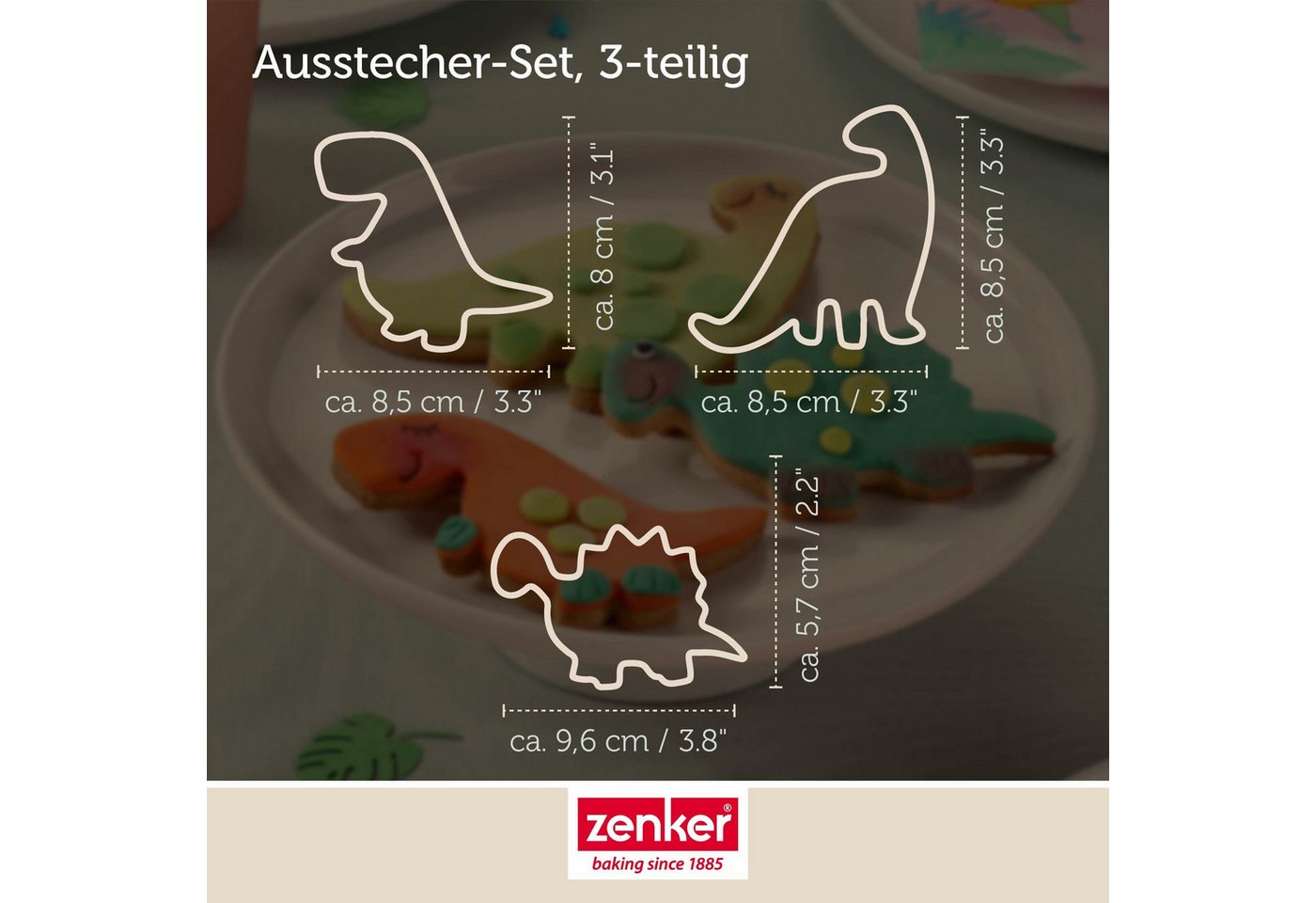 Zenker Ausstechform Dinosaurier, Plätzchenausstecher, Cookie Cutter – Bild 4 von 5