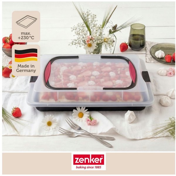 Zenker Backblech mit Deckel, für Blechkuchen, antihaftbeschichtet, Stahlblech