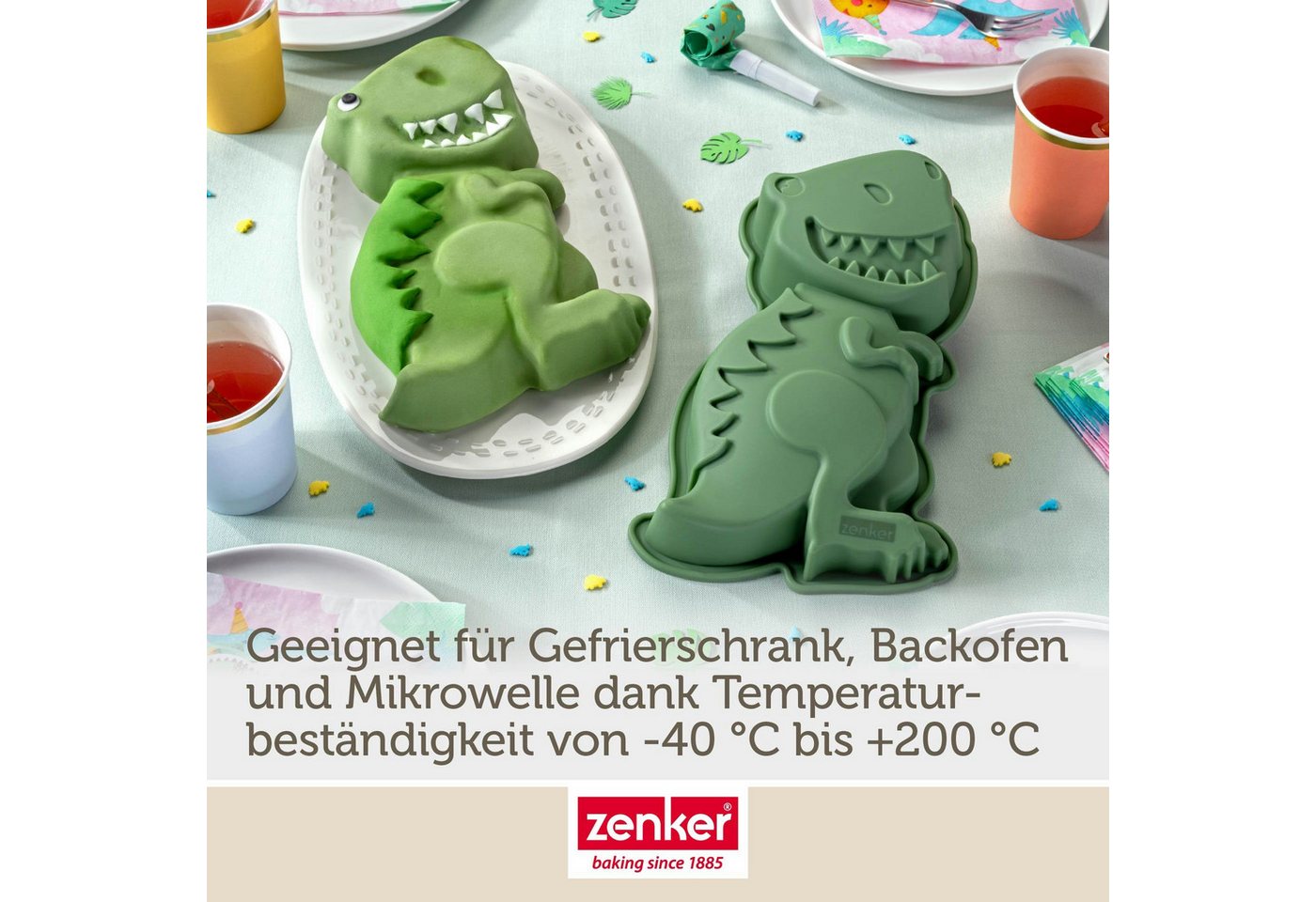 Zenker Backform Silikon Dinosaurier, Kuchenform, Motivbackform, Kinderparty – Bild 5 von 5