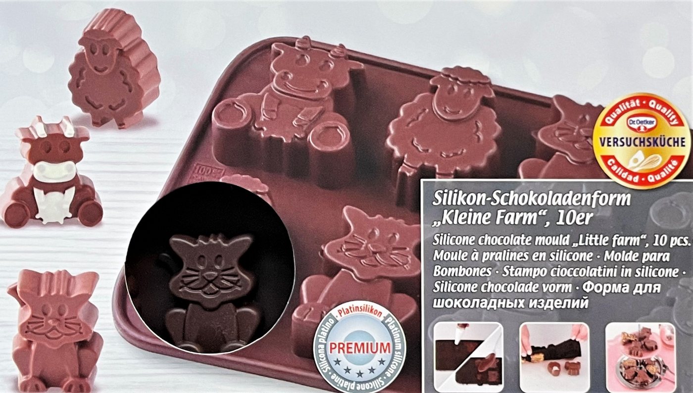Zenker Backformen Backform Silikon SCHKOLADENFORM Kleine Farm Pralinen- Eiswürfel- Form Dr.Oetker – Bild 2 von 3