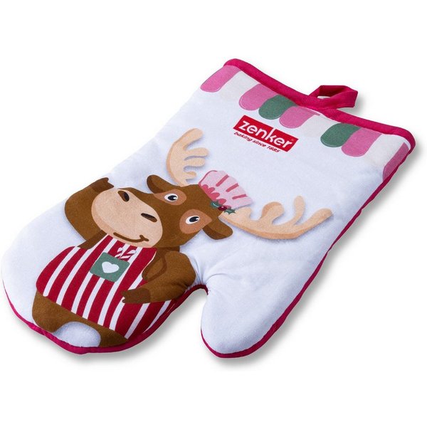 Zenker Topfhandschuhe Back-/Topfhandschuh, Ofenhandschuh, Küchenhelfer, Weihnachtsmotiv