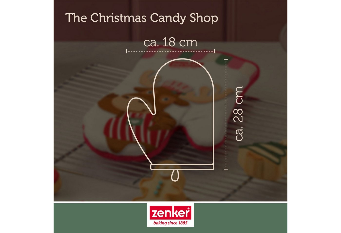 Zenker Topfhandschuhe Back-/Topfhandschuh, Ofenhandschuh, Küchenhelfer, Weihnachtsmotiv – Bild 4 von 5