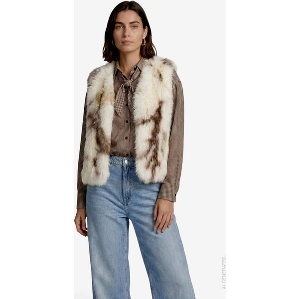 Zero Fellimitatweste Kunstfell-Weste mit Animalprint