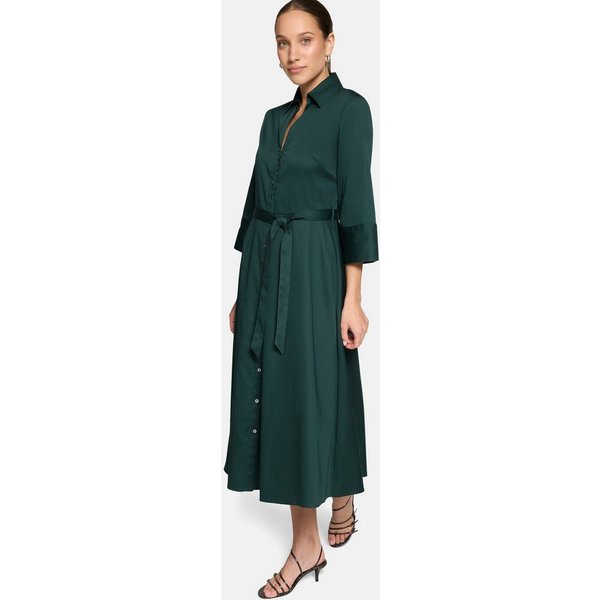 Zero Hemdblusenkleid Damen mit 3/4 Arm Bindegürtel