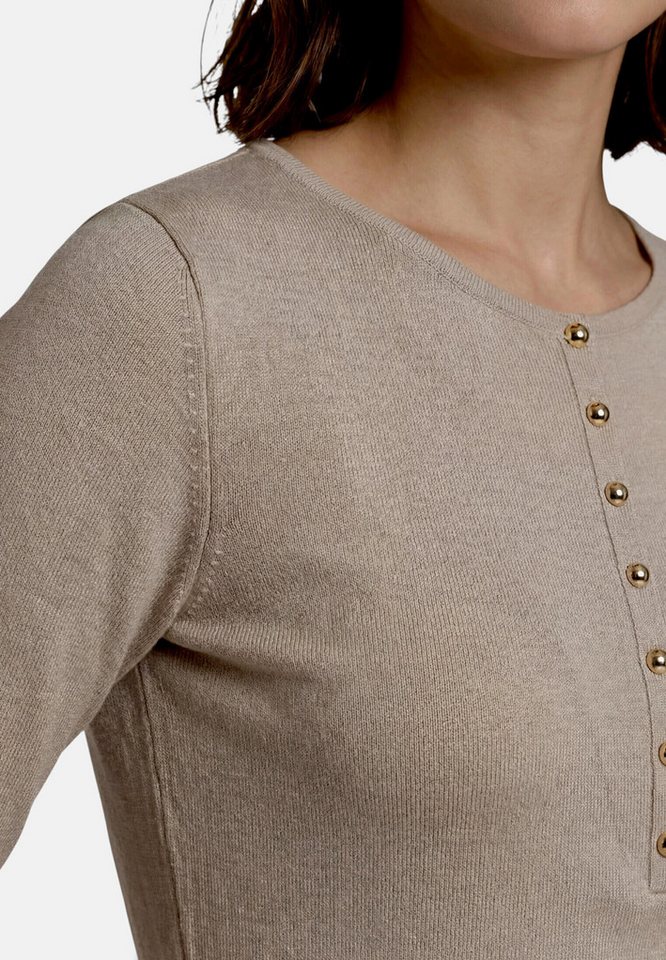 Zero Kurzarmshirt Damen mit Knopfleiste (1-tlg) Material – Bild 4 von 5