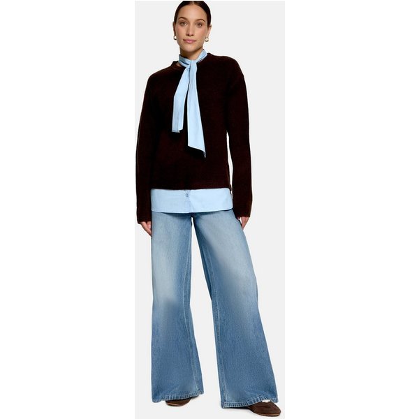 Zero Strickpullover Damen mit Bluseneinsatz (1-tlg) Material