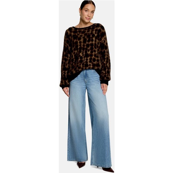 Zero Strickpullover Damen mit Jacquard (1-tlg) Material