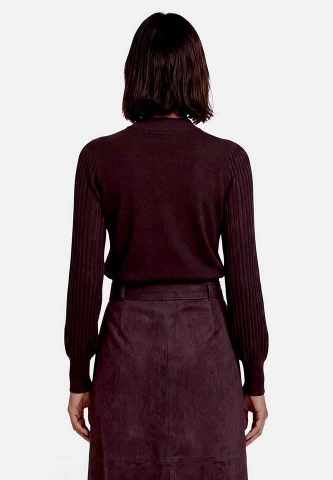 Zero Strickpullover Damen mit Spitzenärmeln (1-tlg) Struktur – Bild 3 von 5