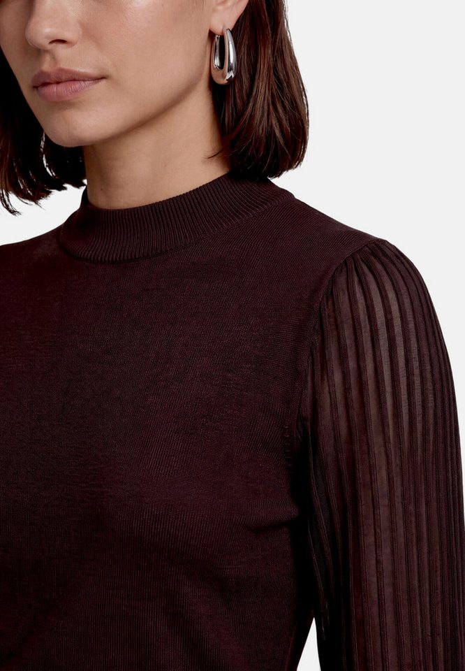 Zero Strickpullover Damen mit Spitzenärmeln (1-tlg) Struktur – Bild 4 von 5