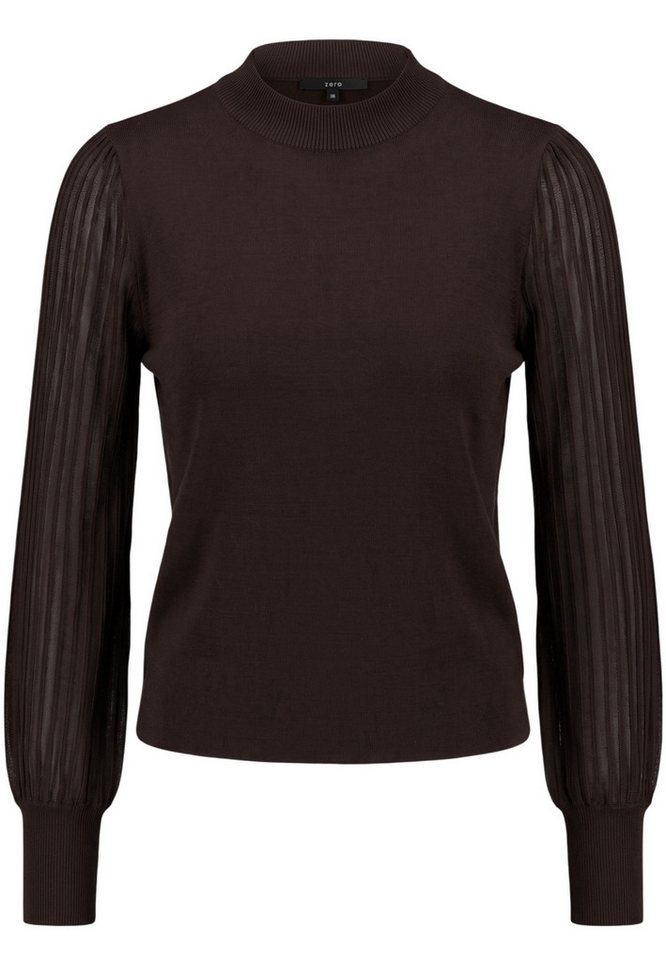 Zero Strickpullover Damen mit Spitzenärmeln (1-tlg) Struktur – Bild 5 von 5