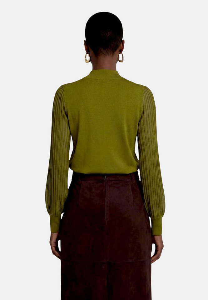 Zero Strickpullover Damen mit Spitzenärmeln (1-tlg) Struktur – Bild 3 von 5