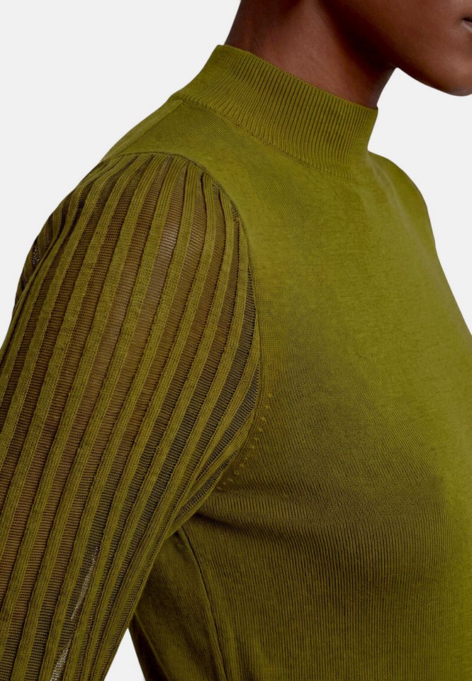 Zero Strickpullover Damen mit Spitzenärmeln (1-tlg) Struktur – Bild 4 von 5