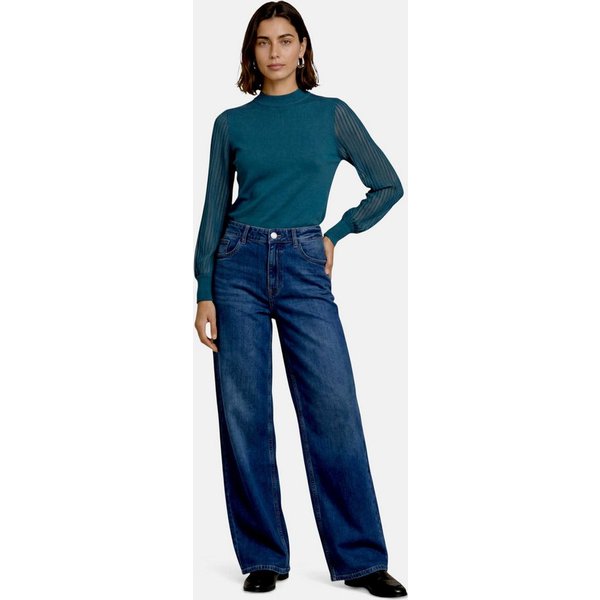 Zero Strickpullover Damen mit Spitzenärmeln (1-tlg) Struktur