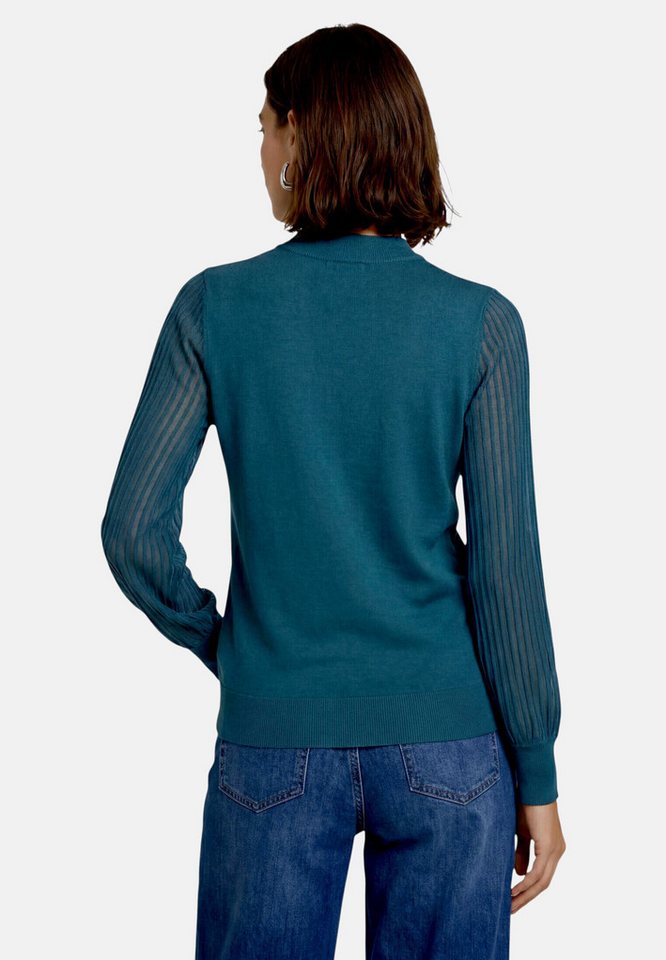Zero Strickpullover Damen mit Spitzenärmeln (1-tlg) Struktur – Bild 3 von 5