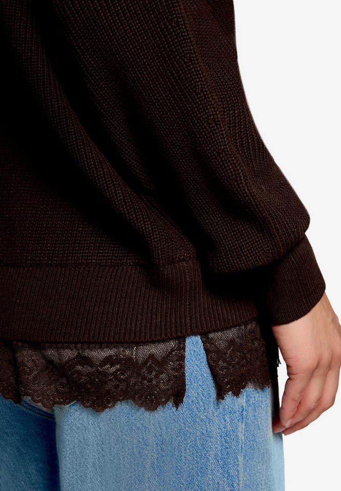 Zero Strickpullover U-Boot-Ausschnitt / Häkelkante am Saum – Bild 3 von 5