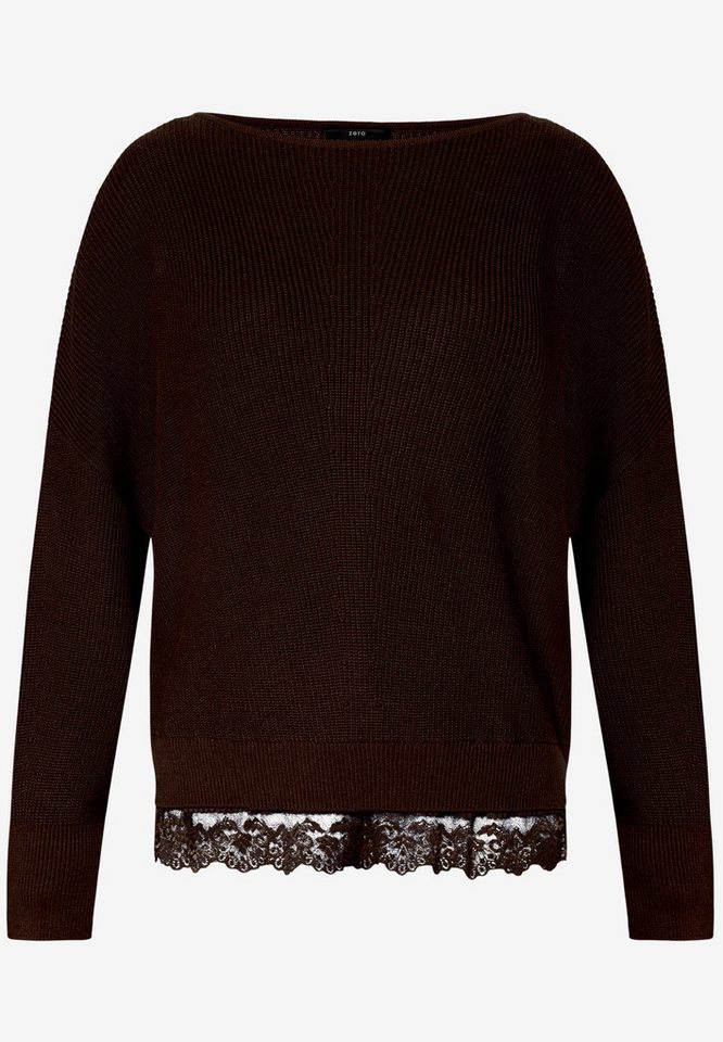 Zero Strickpullover U-Boot-Ausschnitt / Häkelkante am Saum – Bild 5 von 5