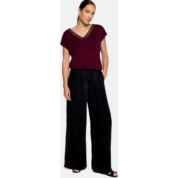 Zero T-Shirt Damen mit V-Ausschnitt (1-tlg) Spitze