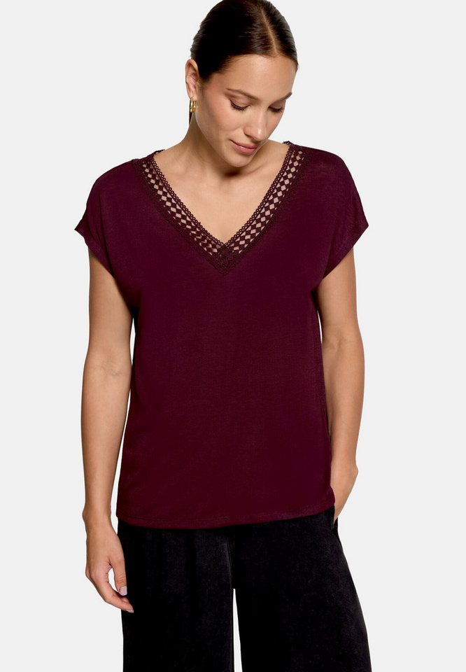 Zero T-Shirt Damen mit V-Ausschnitt (1-tlg) Spitze – Bild 2 von 5