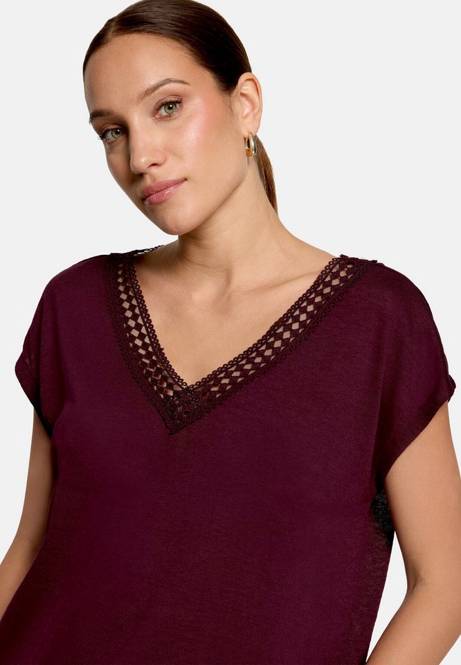Zero T-Shirt Damen mit V-Ausschnitt (1-tlg) Spitze – Bild 4 von 5