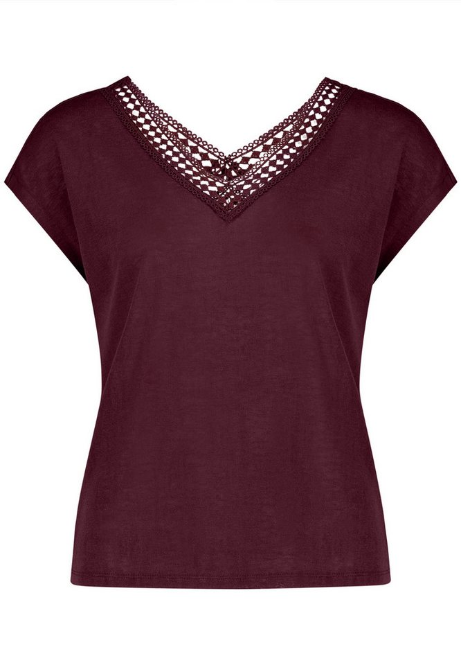 Zero T-Shirt Damen mit V-Ausschnitt (1-tlg) Spitze – Bild 5 von 5
