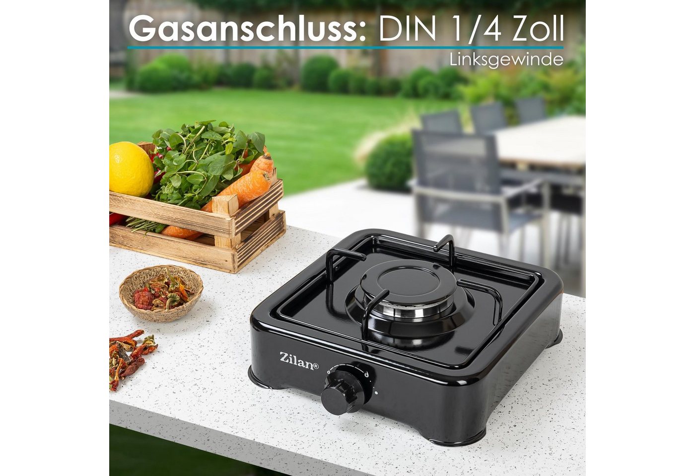 Zilan Gaskocher ZLN-0018, (Set), Nutzbar mit Butan / Propan - Gas oder LPG-Mischung (Flüssiggas) – Bild 5 von 5