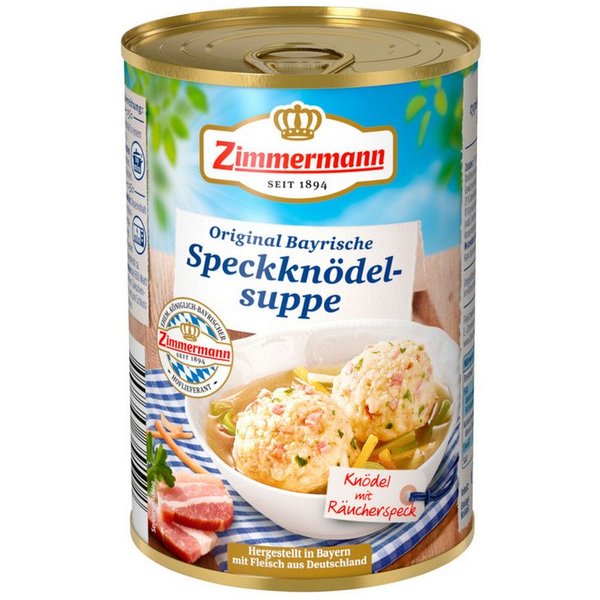 Zimmermann Wurstkonserve, Zimmermann Speckknödel Suppe Tafelfertige Fleischbrühe 400ml
