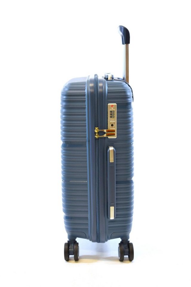 Zimmert Leather Hartschalen-Trolley Flightourer, 4 Rollen, Grau, Blau, Polypropylen, Bruchsicher, versenktes TSA Schloss – Bild 2 von 5