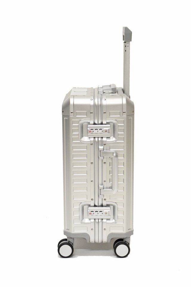 Zimmert Leather Koffer T-257, Aluminium Trolley Silber 4 Rollen TSA S M L – Bild 2 von 5