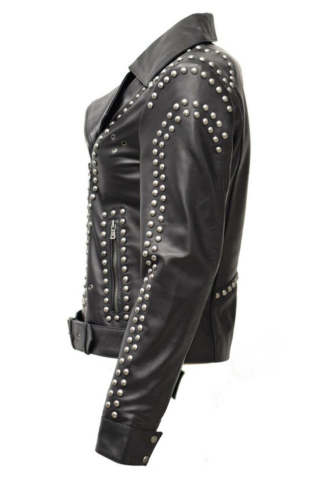 Zimmert Leather Lederjacke Nika Nieten, Biker, Schwarz – Bild 2 von 5