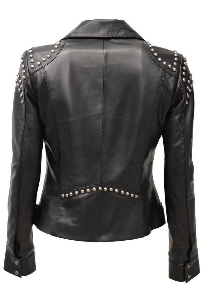Zimmert Leather Lederjacke Nika Nieten, Biker, Schwarz – Bild 3 von 5