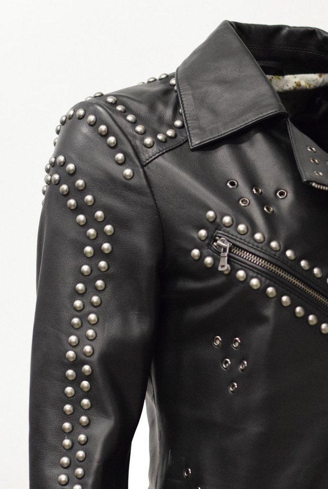 Zimmert Leather Lederjacke Nika Nieten, Biker, Schwarz – Bild 5 von 5