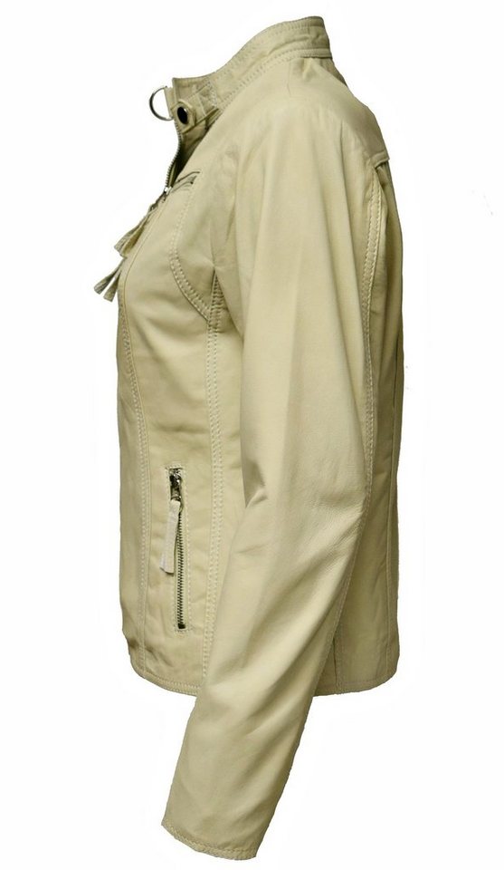 Zimmert Leather Lederjacke Pia cremefarbend, Vanilla weiches Leder mit Stehkragen – Bild 2 von 5