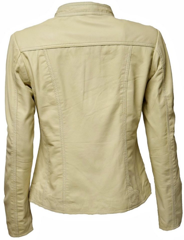 Zimmert Leather Lederjacke Pia cremefarbend, Vanilla weiches Leder mit Stehkragen – Bild 3 von 5