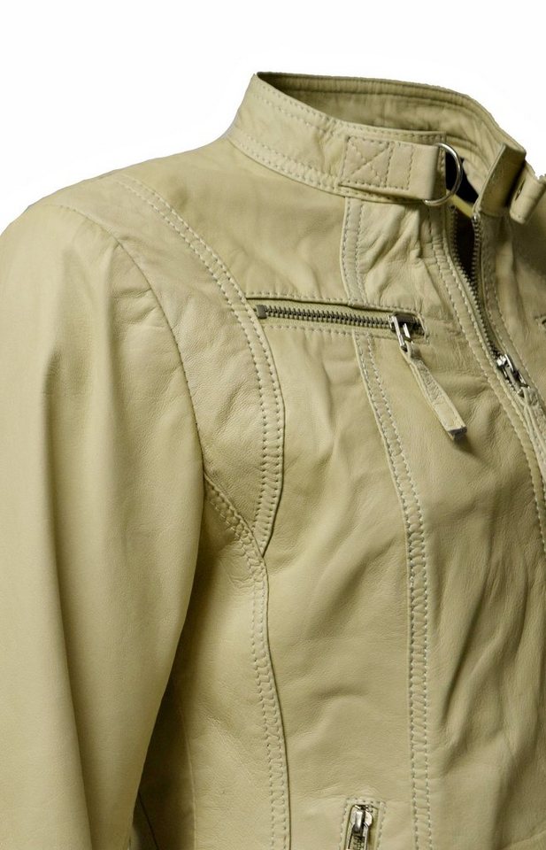 Zimmert Leather Lederjacke Pia cremefarbend, Vanilla weiches Leder mit Stehkragen – Bild 5 von 5