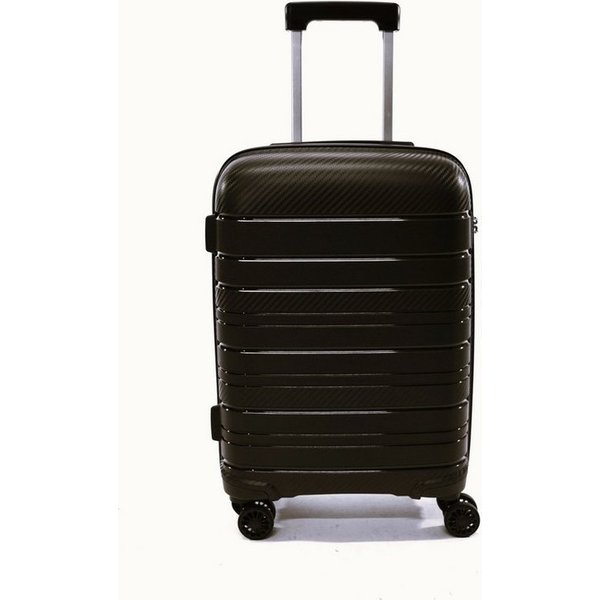 Zimmert Leather Trolley SCROLL-LIGHT bruchsicheres Polypropylen, 4 Rollen, 4 Rollen S 55 M 66 L 75 cm, 4 Rollen, Grau, Rot, Lila Blau, Schwarz