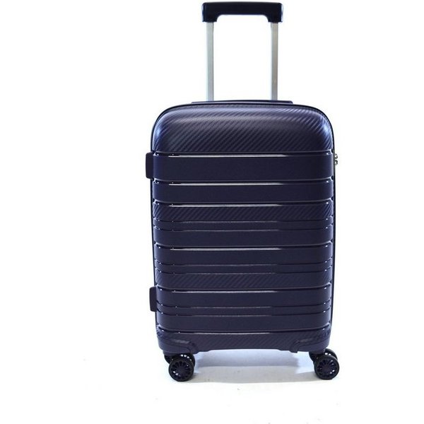 Zimmert Leather Trolley SCROLL-LIGHT bruchsicheres Polypropylen, 4 Rollen, 4 Rollen S 55 M 66 L 75 cm, 4 Rollen, Grau, Rot, Lila Blau, Schwarz