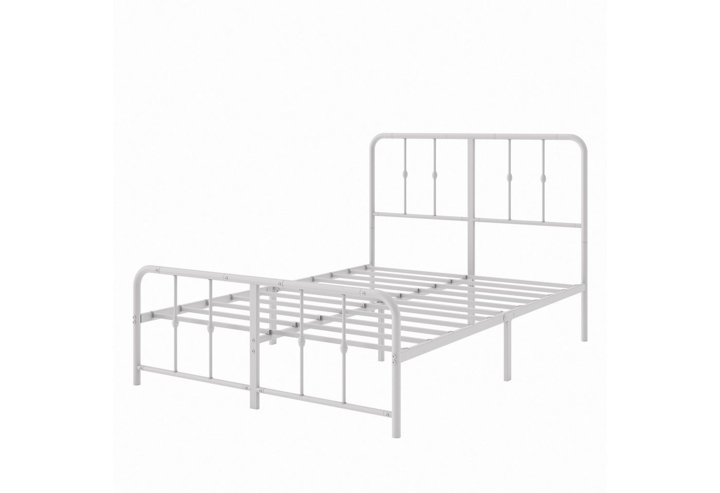 ZINUS Bettgestell Florence, Bett mit Kopf- und Fussteil, (90x200cm & 140x200cm) (Weiß, 140x200cm), Inklusive Lattenrost, Hohe Stabilität, Leichter Aufbau – Bild 2 von 5