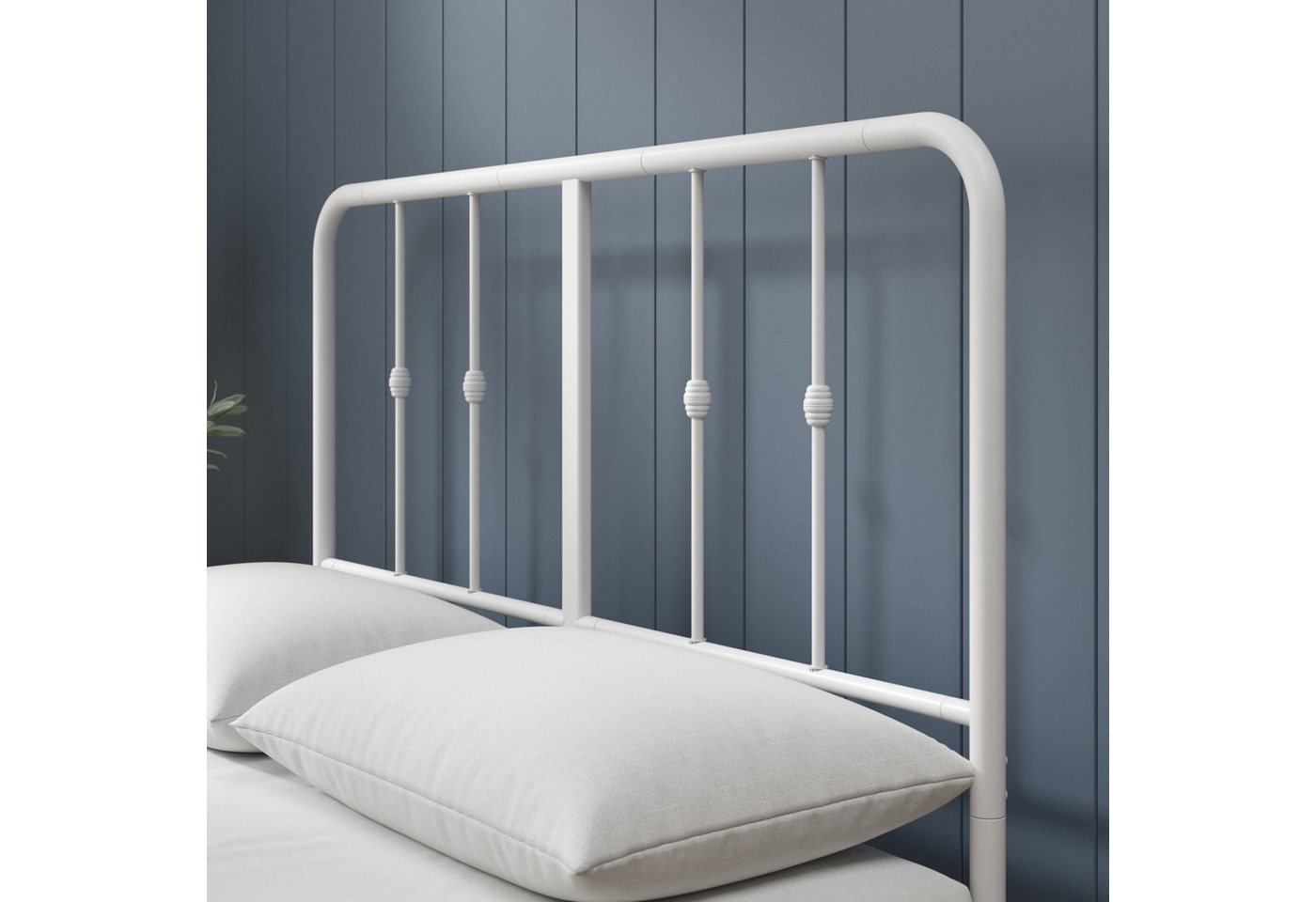 ZINUS Bettgestell Florence, Bett mit Kopf- und Fussteil, (90x200cm & 140x200cm) (Weiß, 140x200cm), Inklusive Lattenrost, Hohe Stabilität, Leichter Aufbau – Bild 4 von 5