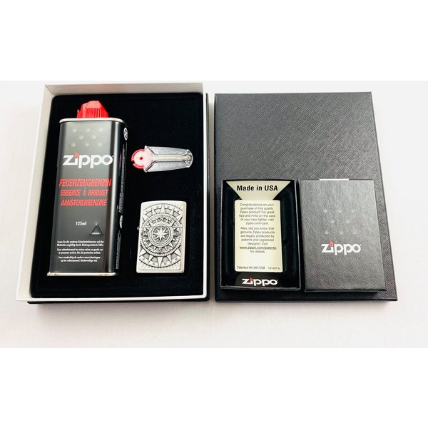 Zippo Feuerzeug Kompass Emblem Geschenkset Sturmfeuerzeug