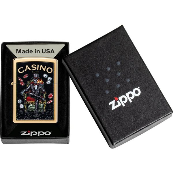 Zippo Feuerzeug Messing Casino Games Skull (1-St), Zippo Neuheit Herbst 2026