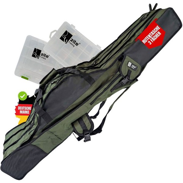 Zite Angelrutentasche Rutentasche & Angel-Rucksack, 3 Fächer, 130-170cm
