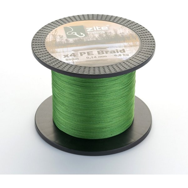 Zite Angelschnur 4x geflochten - 0,14-0,30 mm Angelsehne - 550m - 6,8-20,7 kg Tragkraft