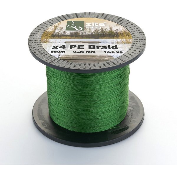 Zite Angelschnur 4x geflochten - 0,14-0,30 mm Angelsehne - 550m - 6,8-20,7 kg Tragkraft