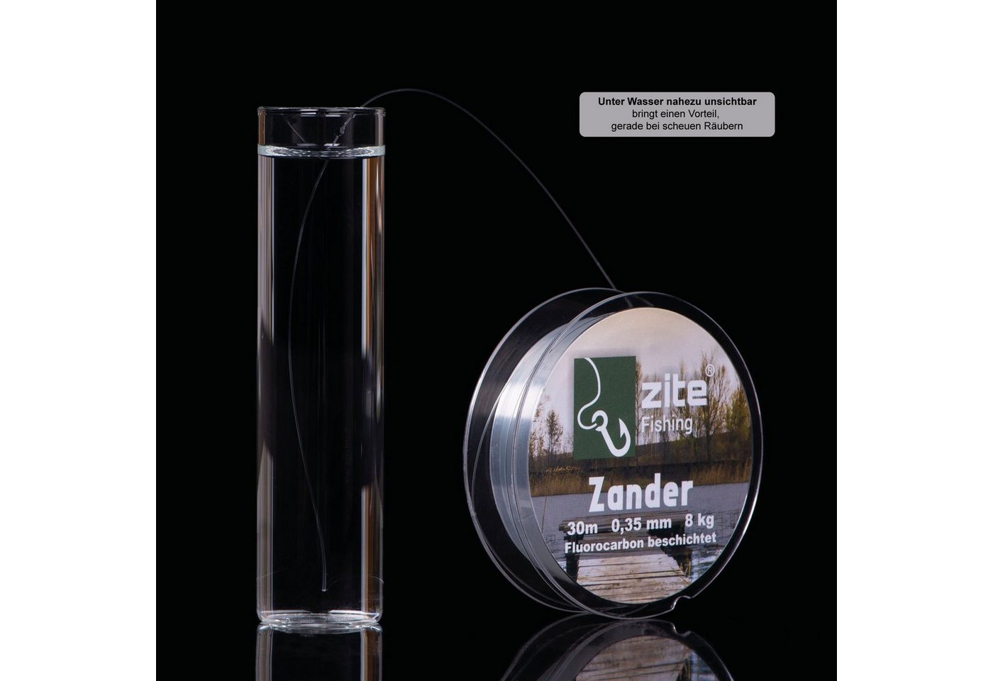 Zite Angelschnur Fluorocarbon Vorfachschnur 0,35mm, 30m - Monofile Zanderschnur – Bild 2 von 5