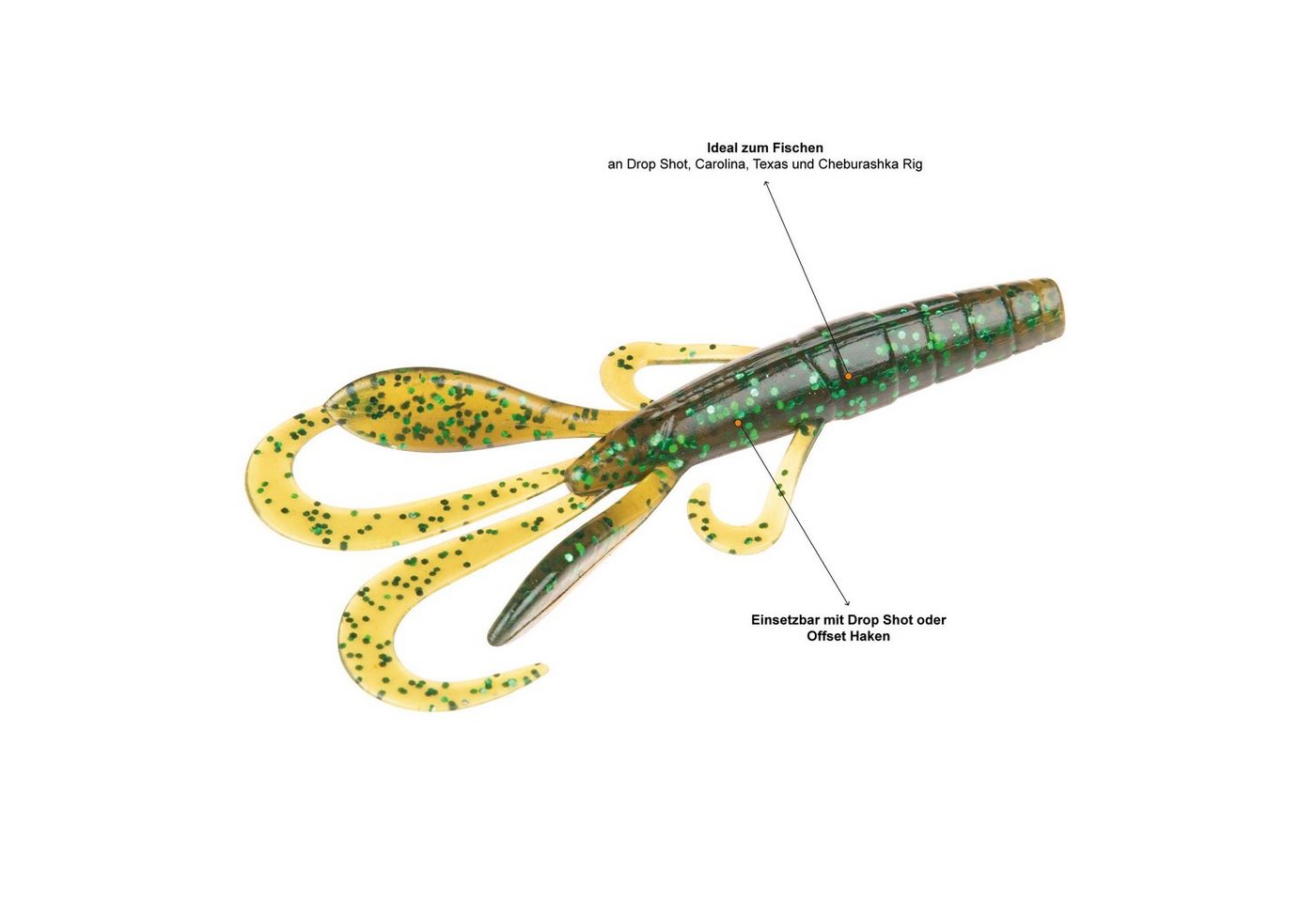 Zite Kunstköder Creature Bait Gummiköder 12 Stk Inzite Craw 7,5cm Mossy Swamp – Bild 3 von 5